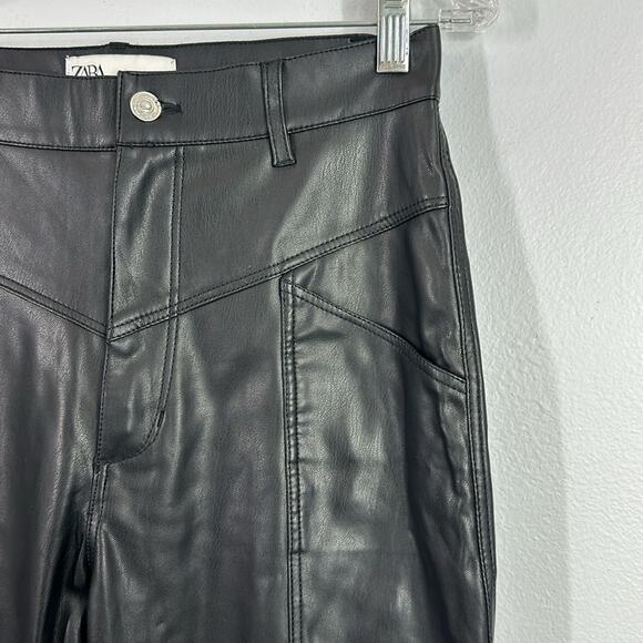 Zara faux leather high waisted corsy pants size 4 - Picture 4 of 11